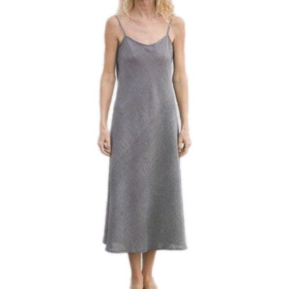 Loom.ist Charcoal Sile Basic Slip Dress Size 1 Organic Cotton